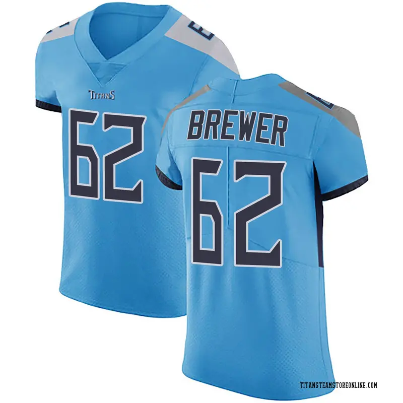 Men's Tennessee Titans Aaron Brewer Light Blue Elite Team Color Vapor Untouchable Jersey